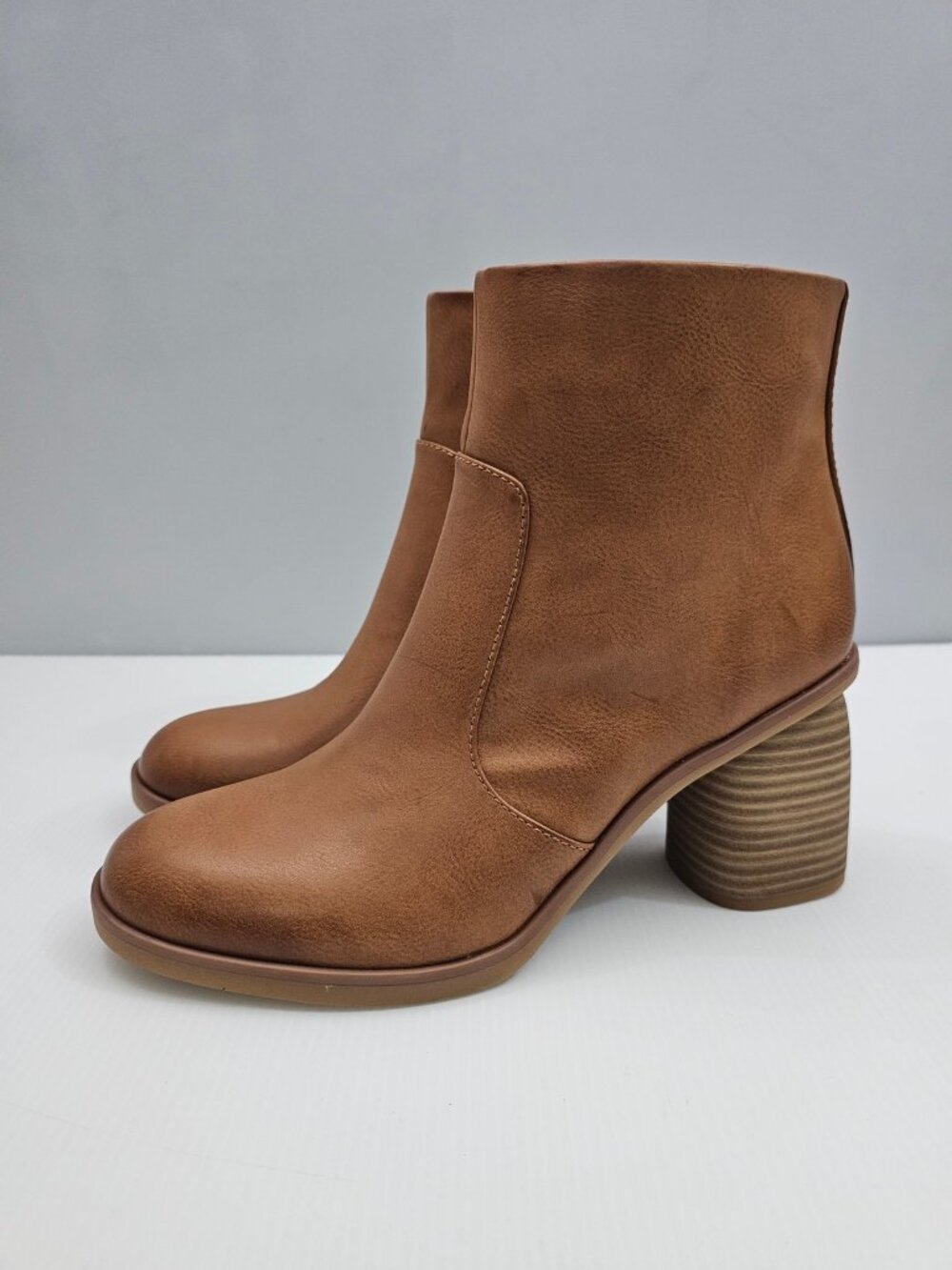 Korks Kork Ease Destiny Block Heel Ankle Boot Womens 9 Tan Minimalist Comfy NEW